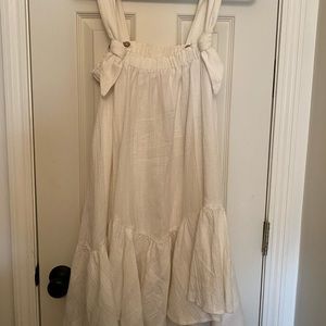 Free People white summer mini dress swimsuit cover up • M•